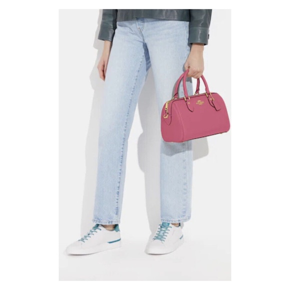 COACH Rowan Satchel Crossgrain Leather - Petunia - Picture 4 of 9